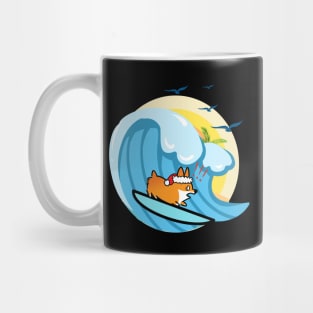 Funny Corgi Surfing- dog Surf Mug